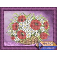 ФР-НБч4-173-1 Маки и ромашки в корзинке. Схема для вышивки бисером ТМ Фурор