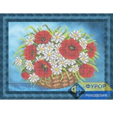ФР-НБч4-173-2 Маки и ромашки в корзинке. Схема для вышивки бисером ТМ Фурор