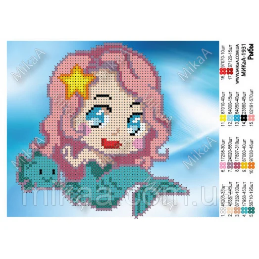 МИКА-1931 (А5) Рыбы. Схема для вышивки бисером