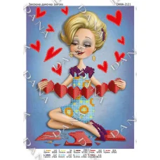 ДАНА-2121 Влюбленная дамочка. Схема для вышивки бисером