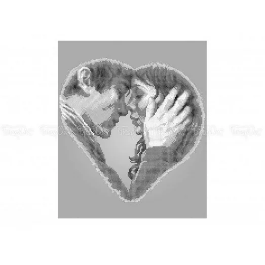 ЧВ-5180 Влюбленные серый фон . Схема для вышивки бисером. Бисерок