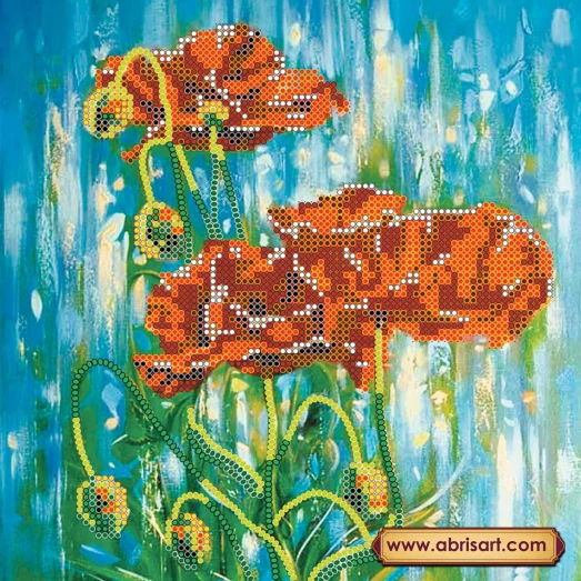 АС-058 Роса на лепестках. Схема для вышивки бисером на холсте. АбрисАрт