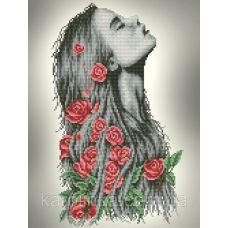 КБЛ-3068 Девушка в розах. Схема для вышивки бисером. ТМ Каролинка