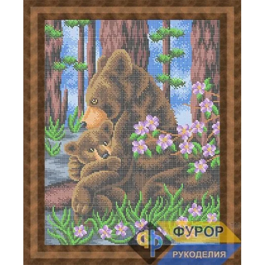 ФР-ЖБп3-155 Медведи мама и сын. Схема для вышивки бисером ТМ Фурор