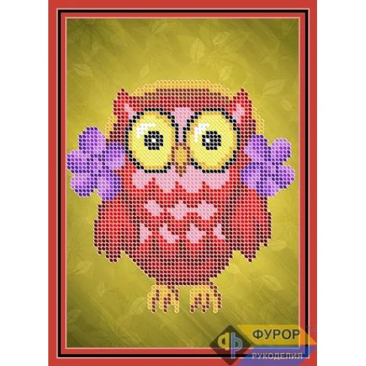ФР-ДБч5-181 Сова с косичками. Схема для вышивки бисером ТМ Фурор