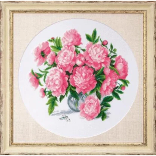 М-155 Пионы. Набор для вышивки счетным крестом Чаривна Мить