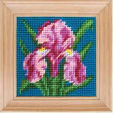 С-004 Синий ирис. Канва для вышивки нитками Чаривниця