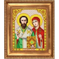 И-4068 Святые Мученики Куприян и Устинья. Схема для вышивки бисером Благовест