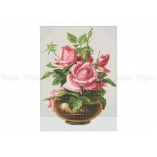 30-326 (30*40) Розовые розы. Схема для вышивки бисером Бисерок