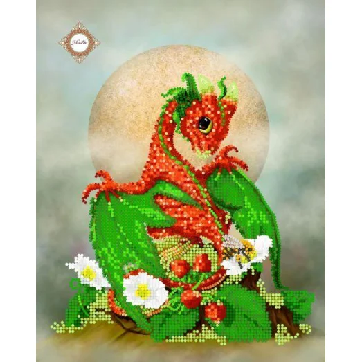 СЛ-4125 Strawberry Drago. Схема для вышивки бисером ТМ Миледи