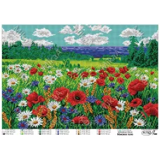 МИКА-1980 (А3) Маковое поле. Схема для вышивки бисером