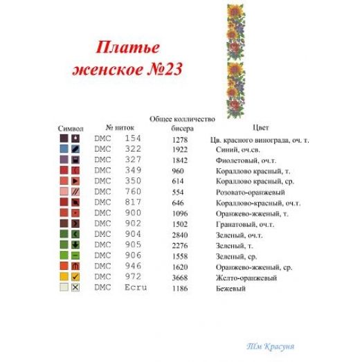 ПЖ-023 Заготовка платья для вышивки ТМ Красуня