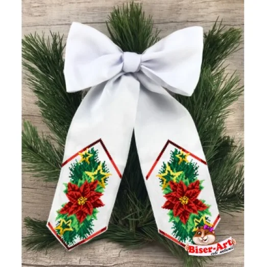 ВА-24072 Бант новогодний для вышивки бисером БисерАрт