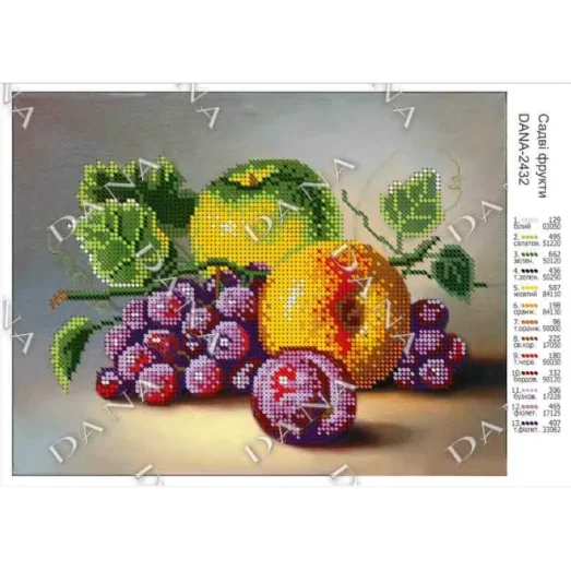 Дана-2432 Садовые фрукты. Схема для вышивки бисером