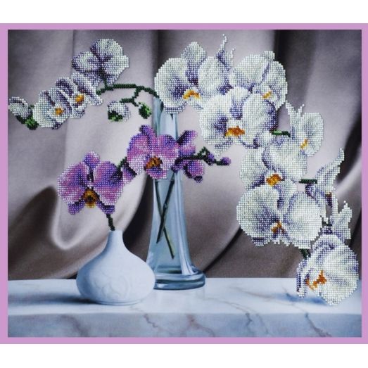 Р-243 Натюрморт с орхидеями. Набор для вышивки бисером. ТМ Картины Бисером