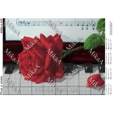 МИКА-0629 (А3) Роза и ноты. Схема для вышивки бисером