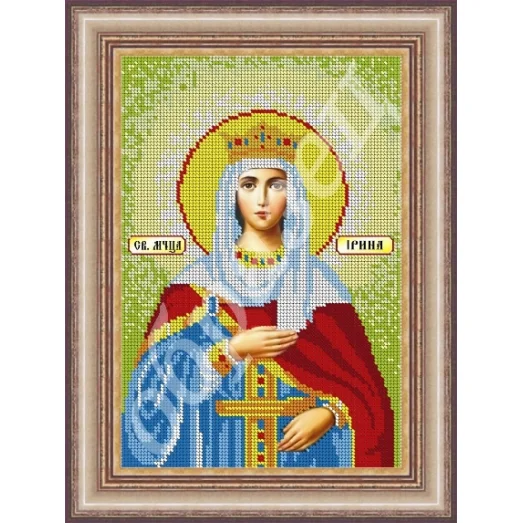 АМ-002 Св. ИРИНА. Схема для вышивки бисером. ТМ Фея Вышивки