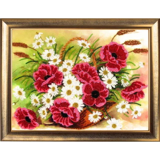 БФ-248 Корзинка с маками. Набор для вышивки бисером Батерфляй