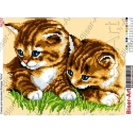 ВА-0252 (А4) Котята. Схема для вышивки бисером БисерАрт