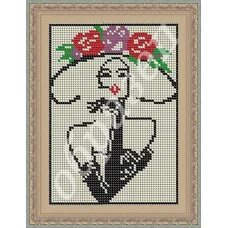 КР-025 Девушка в шляпе. Схема для вышивки бисером. ТМ Фея Вышивки 