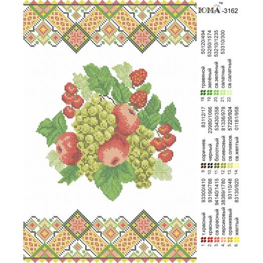 ЮМА-3162 Салфетка. Схема для вышивки бисером 
