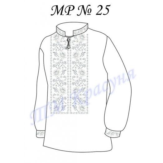 МР-25 Заготовка сорочка мужская для вышивки нитками или бисером. ТМ Красуня