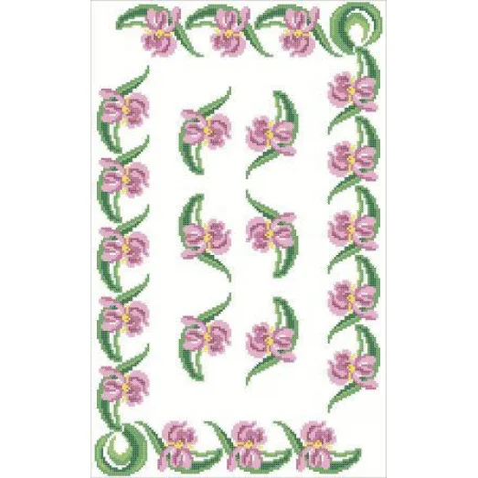 ФВЛ-014 Ирисы. Схема на водорастворимом флизелине. ТМ Княгиня Ольга