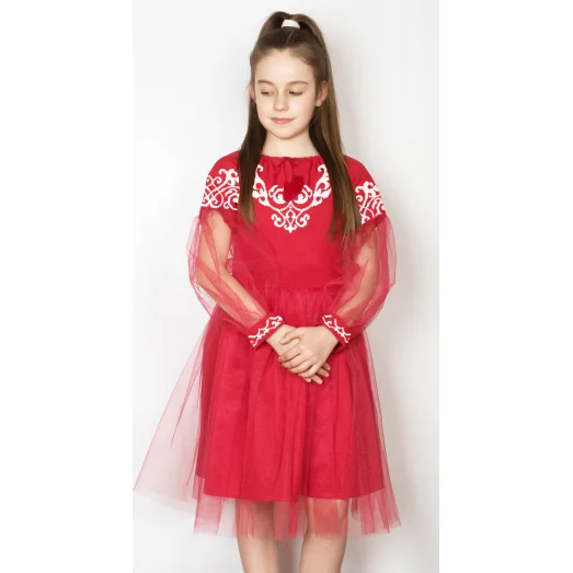 ПДП-222 УКРАИНОЧКА. Детское пошитое платье Маковка