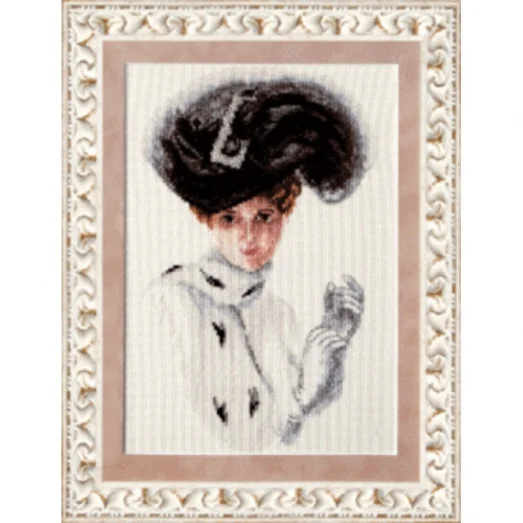 М-166 Дама в горжетке. Набор для вышивки счетным крестом Чаривна Мить