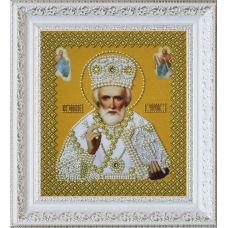 Р-270 Икона святителя Николая Чудотворца (золото). Картины Бисером