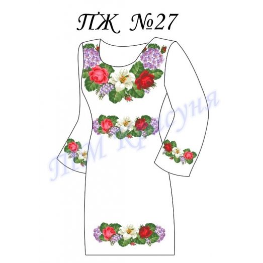 ПЖ-027 Заготовка платья для вышивки ТМ Красуня