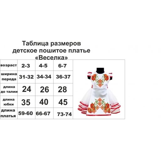 ДВ-001 Детское пошитое платье Веселка. ТМ Красуня