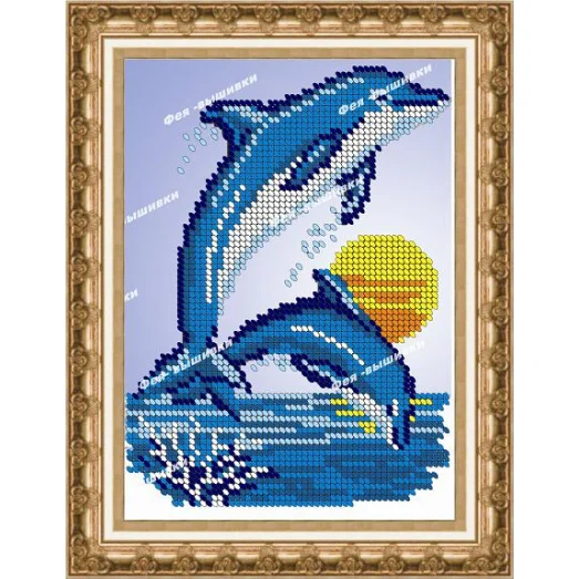 КР-028 Дельфины. Схема для вышивки бисером. ТМ Фея Вышивки 