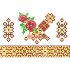 ВРФ-012  Водорастворимый флизелин - Узор с розой. ТМ ЮМА