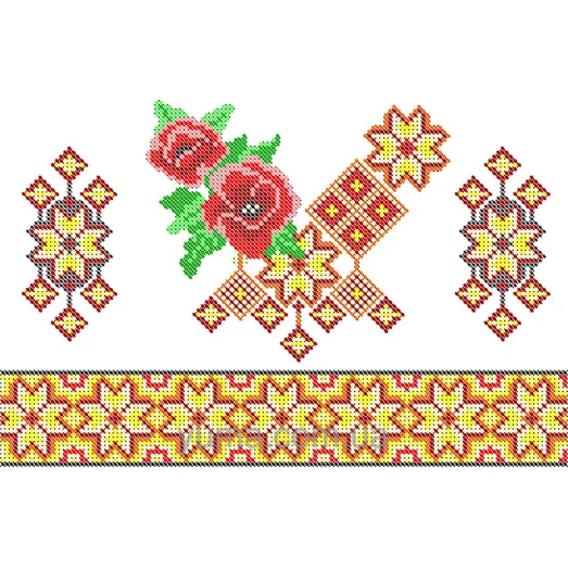 ВРФ-012 Водорастворимый флизелин - Узор с розой. ТМ ЮМА