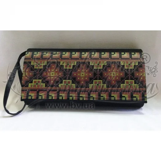 КЛдЧ-028 Бисерная заготовка клатч черный. Барвыста Вышиванка