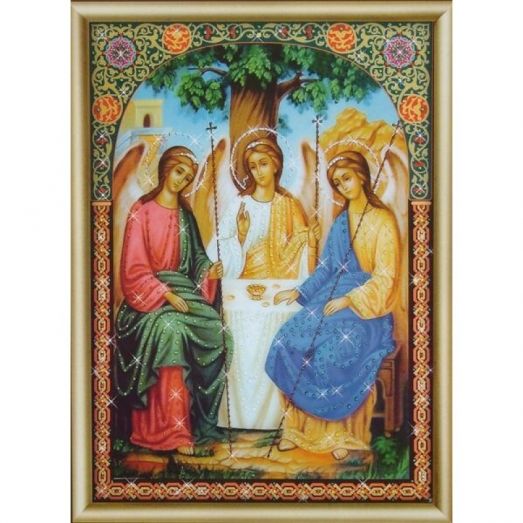 КСИ-180 Икона Пресвятой Троицы. Набор для изготовления иконы со стразами ТМ Чаривна Мить