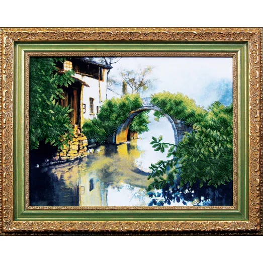 Б-049 Зеленый мостик. Набор для вышивки бисером Магия канвы