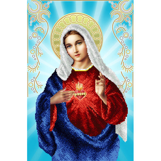 АХ2-028 Непорочное сердце Марии. Схема для вышивки бисером. А-Строчка