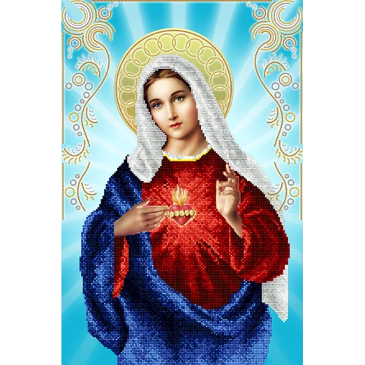 АХ2-028 Непорочное сердце Марии. Схема для вышивки бисером. А-Строчка