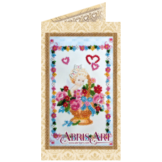 АО-131 Цветочки от ангелочка. Набор-открытка для вышивки бисером Абрис Арт
