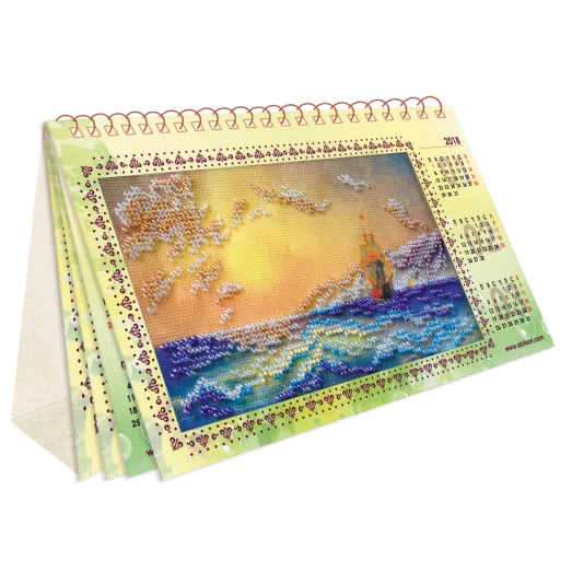 АКМ-001 Календарь. Шум прибоя. Набор для вышивки бисером Абрис Арт