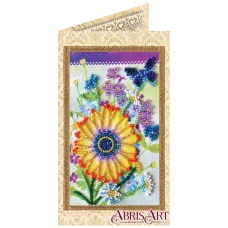 АО-120 Праздничный букет. Набор-открытка для вышивки бисером Абрис Арт