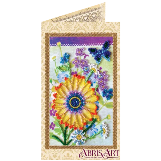 АО-120 Праздничный букет. Набор-открытка для вышивки бисером Абрис Арт