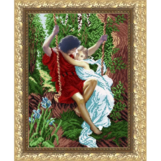 VKA-3051 Влюбленные на качелях. Схема для вышивки бисером. АртСоло