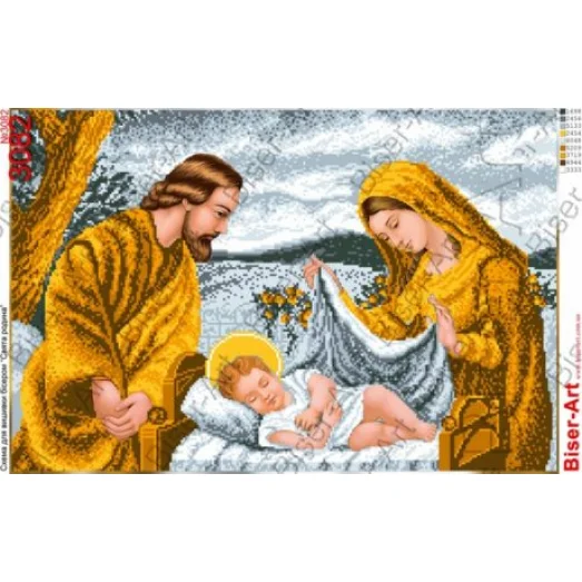 ВА-3082 (А2) Святое семейство (золото-серебро). Схема для вышивки бисером БисерАрт