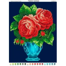 ЧВ-3088 Розы в вазе. Схема для вышивки бисером. Бисерок