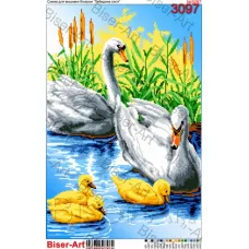 ВА-3097 (А2) Лебединая семья. Схема для вышивки бисером БисерАрт