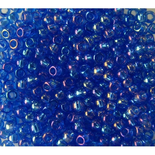 31050 Бисер прозрачный синий павлиний хвост