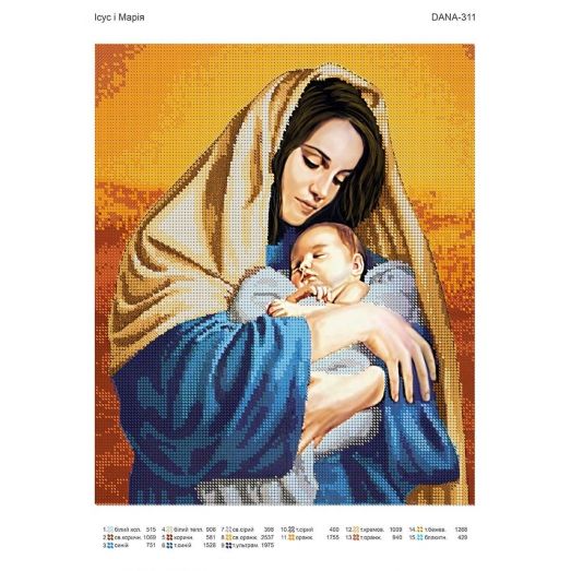 ДАНА-0311 Иисус и Мария. Схема для вышивки бисером